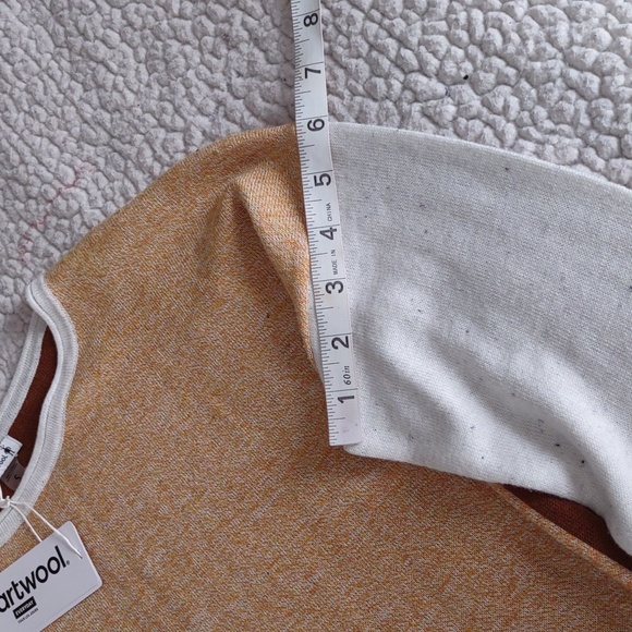 NWT Smartwool Size Small Shadow Pine Colorblock Honey Gold Donegal Sweater - Picture 9 of 16